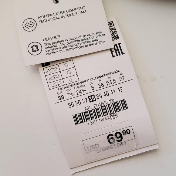 ZARA WRAP STRAP LEATHER SANDALS in LIGHT BLUE size 7.5-8 US - Picture 8 of 8